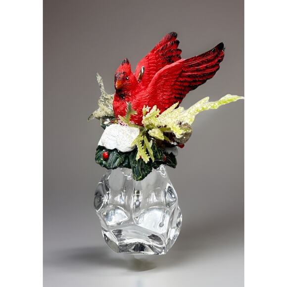 Lot Christmas Ornaments Birds Cardinal Raccoon on Ice Cubes Winter Nature Rustic - Picture 3 of 5